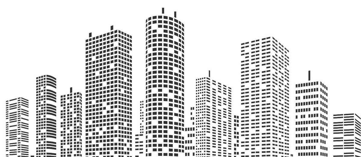 Vector illustration of city high rise building