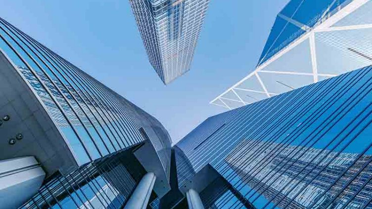 view of glass buildings