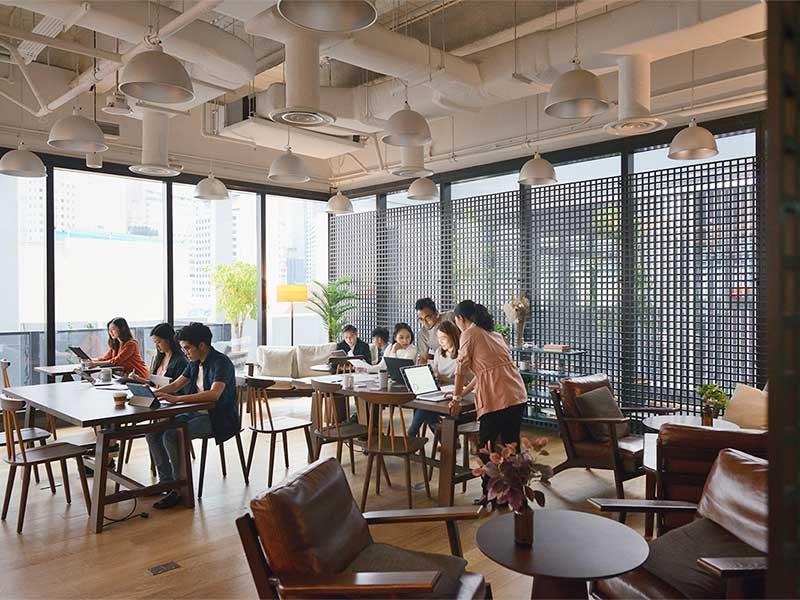 Group of employees are busy at their work