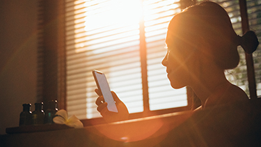 A girl using a mobile phone