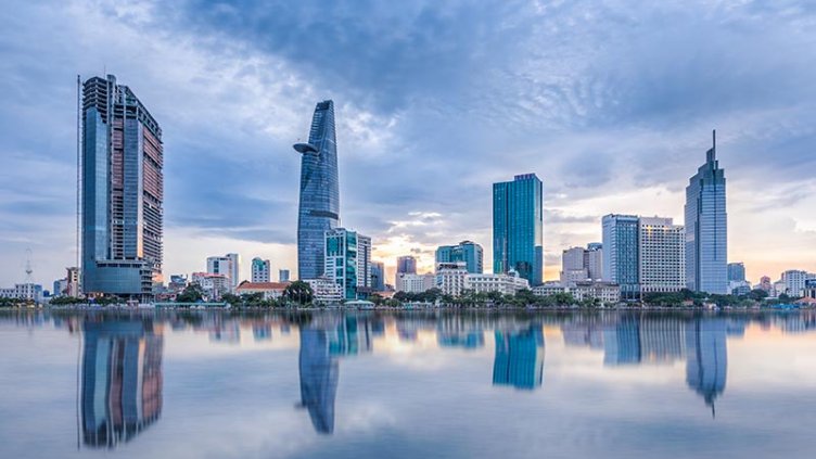 Sunset over Downtown Saigon, Ho Chi Minh city