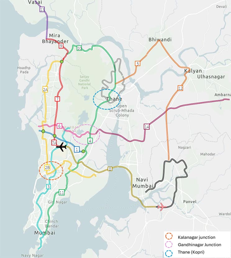 Metro lines – existing and upcoming
