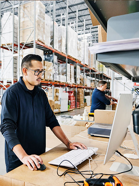 People working in a warehouse