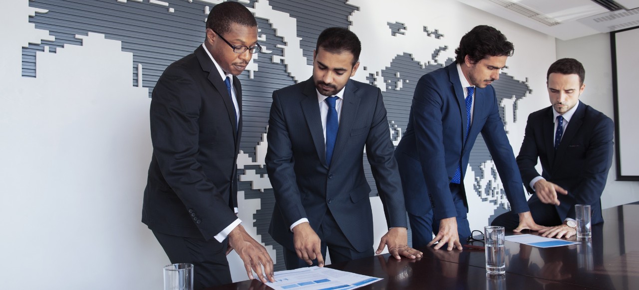 Businessmen-at-conference-table