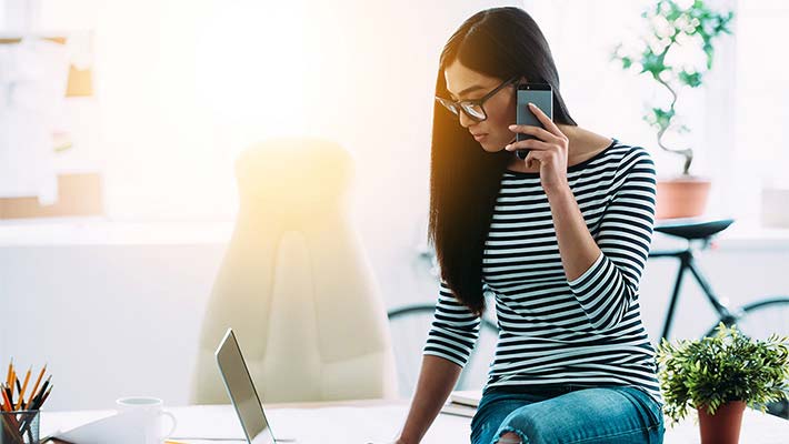 Lady talking over the phone