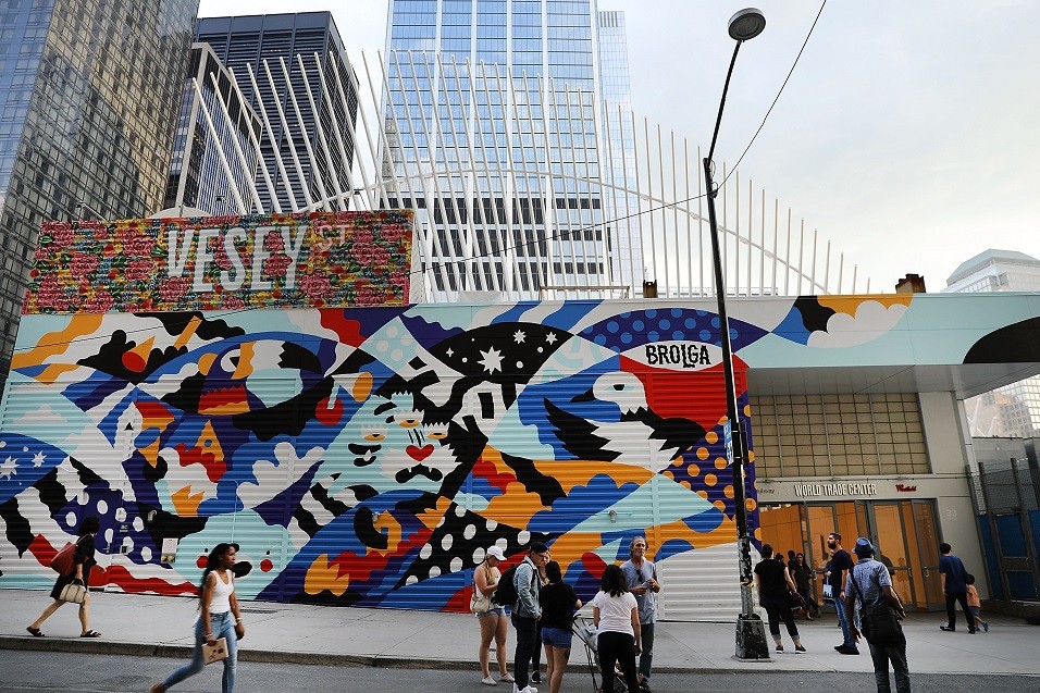A mural commissioned near the World Trade Center